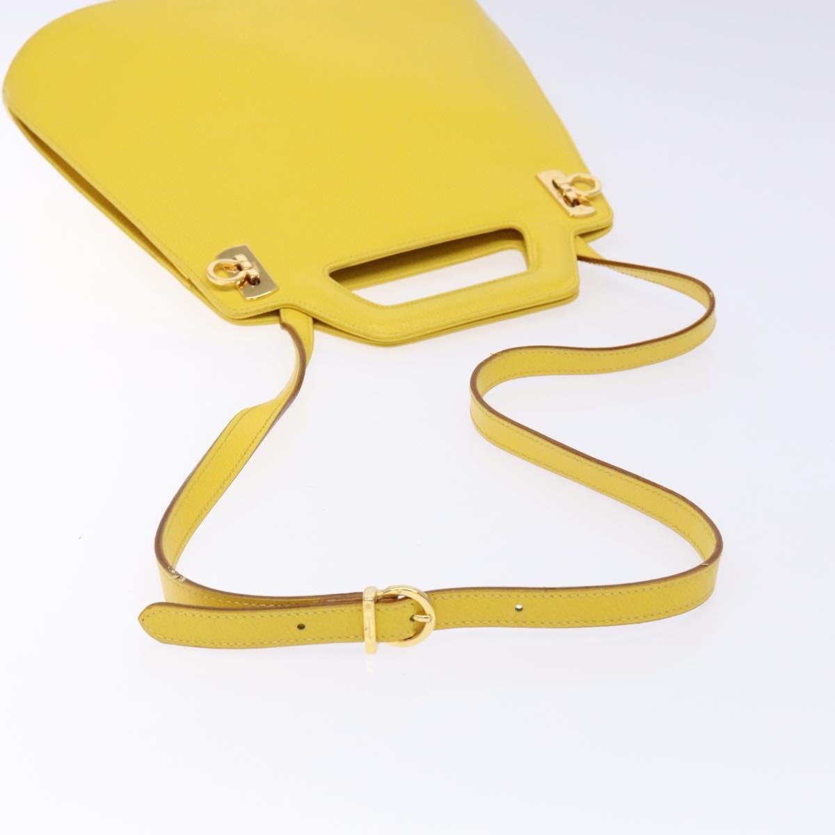 Salvatore Ferragamo Wanda Top Handle Shoulder Bag Leather, YELLOW, LEATHER, Handbag