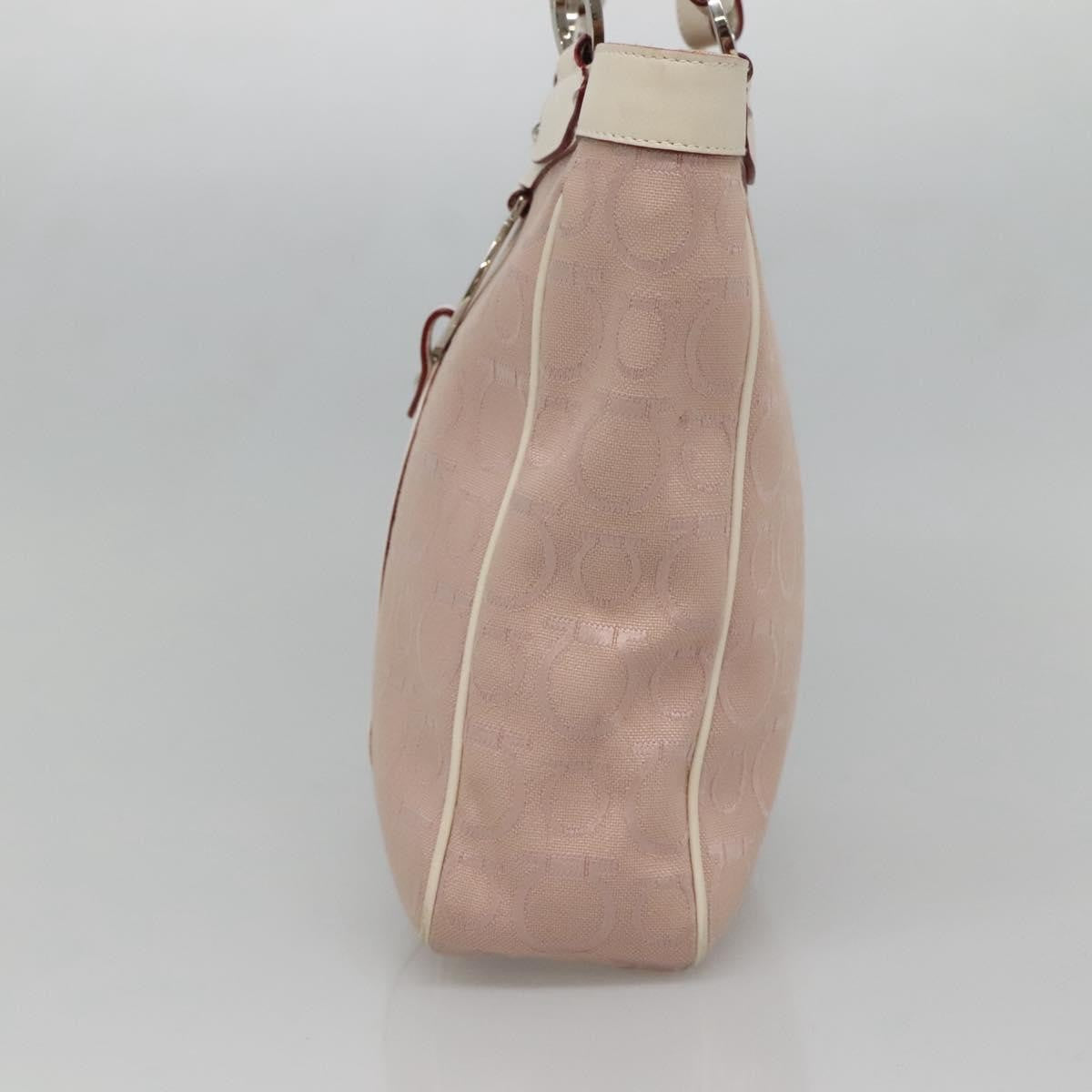 Salvatore Ferragamo Gancini Tote Canvas, PINK, CANVAS, Tote bag