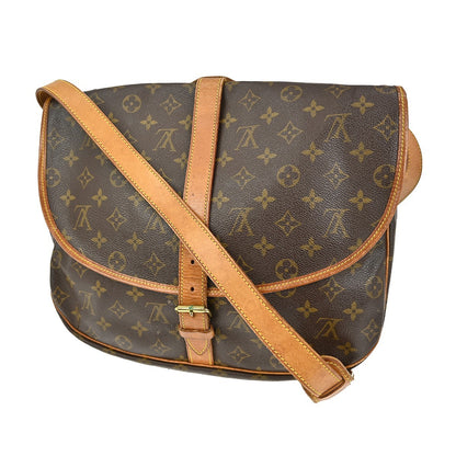 Louis Vuitton Saumur Handbag Monogram Canvas, BROWN, CANVAS, Shoulder bag