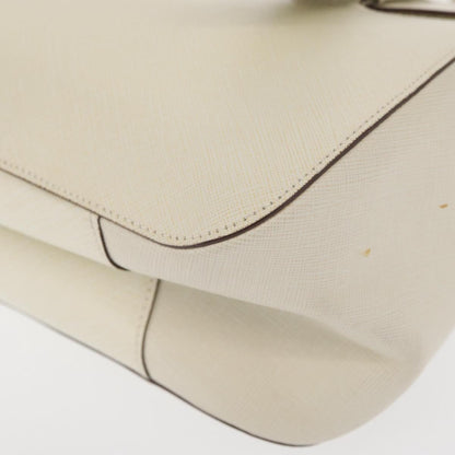 Salvatore Ferragamo Gancini Shoulder Bag Leather, WHITE, LEATHER, Shoulder bag