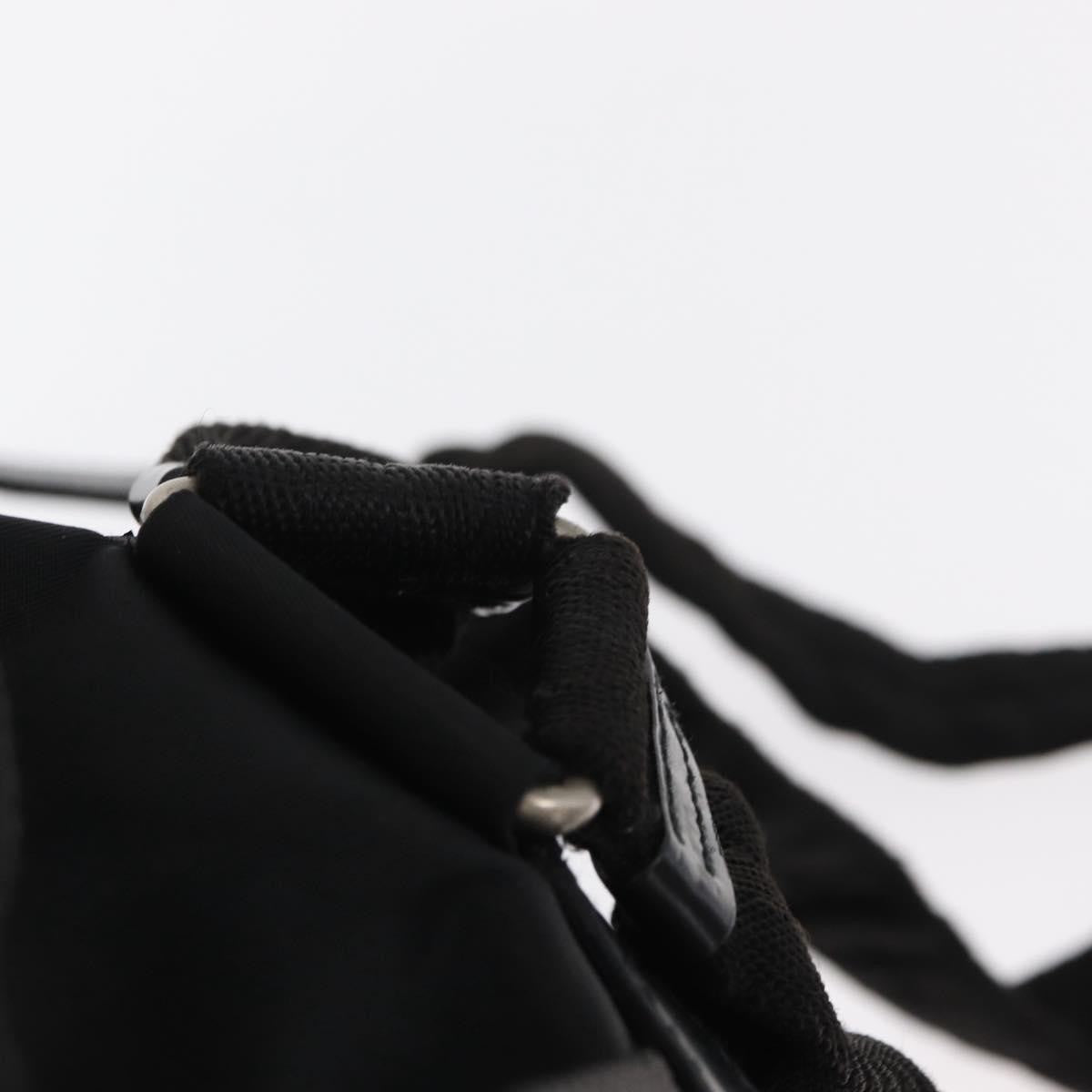 Prada Vela Double Front Pocket Backpack Tessuto with Saffiano Leather, BLACK, NYLON, Backpack