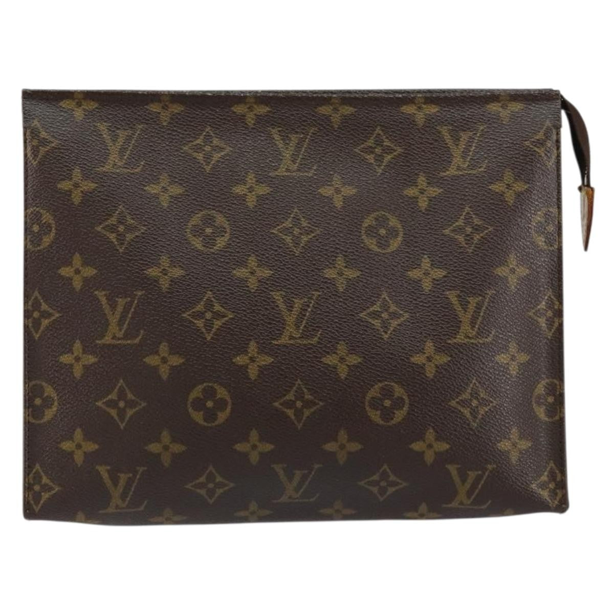 Louis Vuitton Pochette Voyage Monogram Eclipse Canvas, BROWN, CANVAS, Clutche & pouche