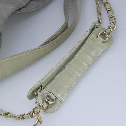 Chanel Chain Shoulder Bag Leather, GRAY, LEATHER, Shoulder bag