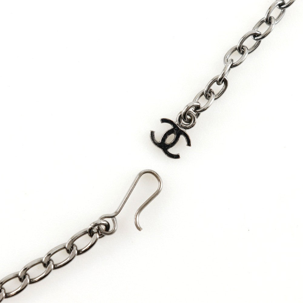 Chanel CC Pendant Necklace Metal with Crystals, SILVER, METAL, Necklace
