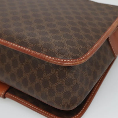 Celine Vintage Macadam Shoulder Bag Canvas and Leather, BROWN, CANVAS, Shoulder bag