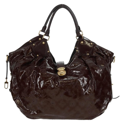 Louis Vuitton L Hobo Surya Leather, BROWN, PATENT_LEATHER, Tote bag
