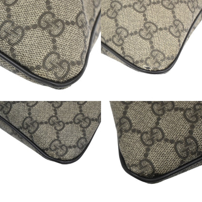 Gucci Zip Top Messenger Bag GG Coated Canvas, BROWN, CANVAS, Shoulder bag