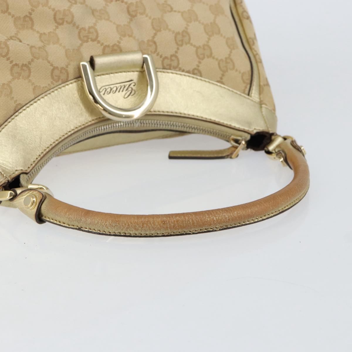Gucci D Ring Hobo GG Canvas, BEIGE, CANVAS, Handbag