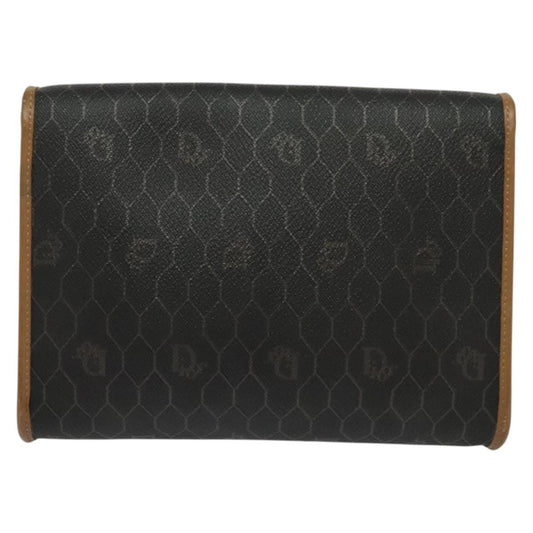 Christian Dior Vintage Honeycomb Flap Crossbody Bag Canvas and Leather, BLACK, CANVAS, Crossbody bag