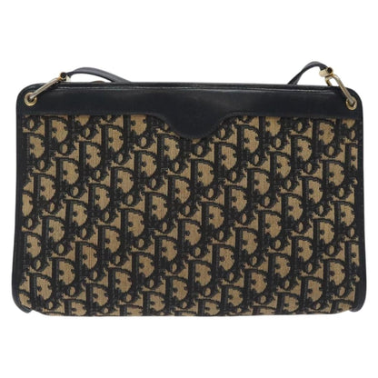 Christian Dior Vintage Trotter Shoulder Bag Canvas, NAVY, CANVAS, Shoulder bag