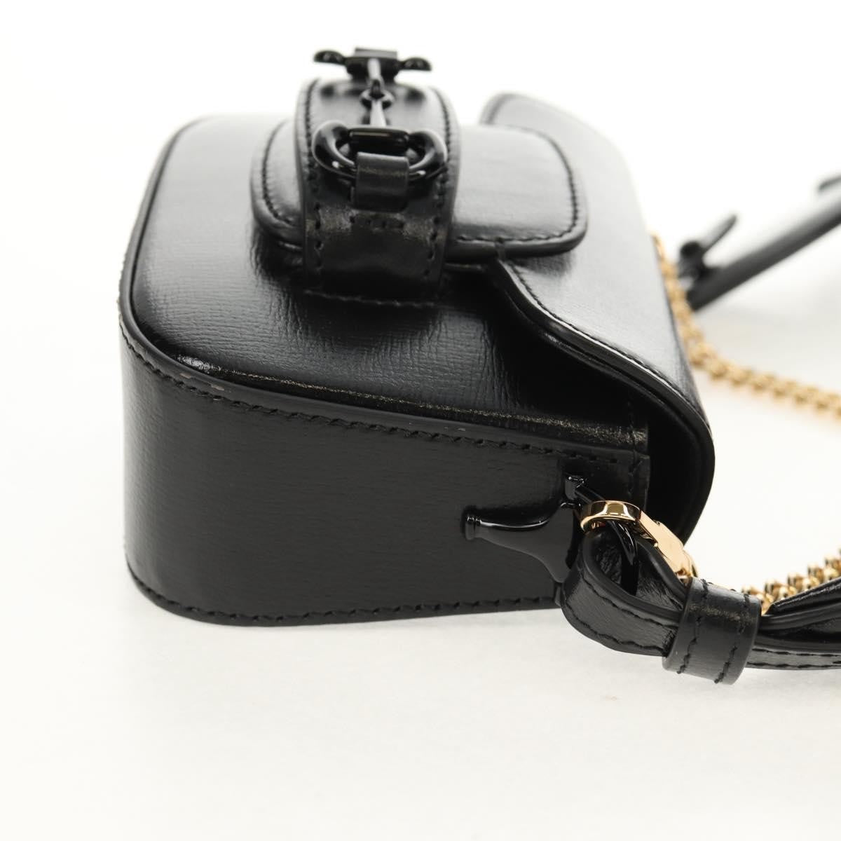 Gucci Vintage Horsebit Shoulder bag Leather, BLACK, LEATHER, Shoulder bag