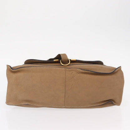 Chloe Marcie Satchel Leather, BEIGE, LEATHER, Handbag