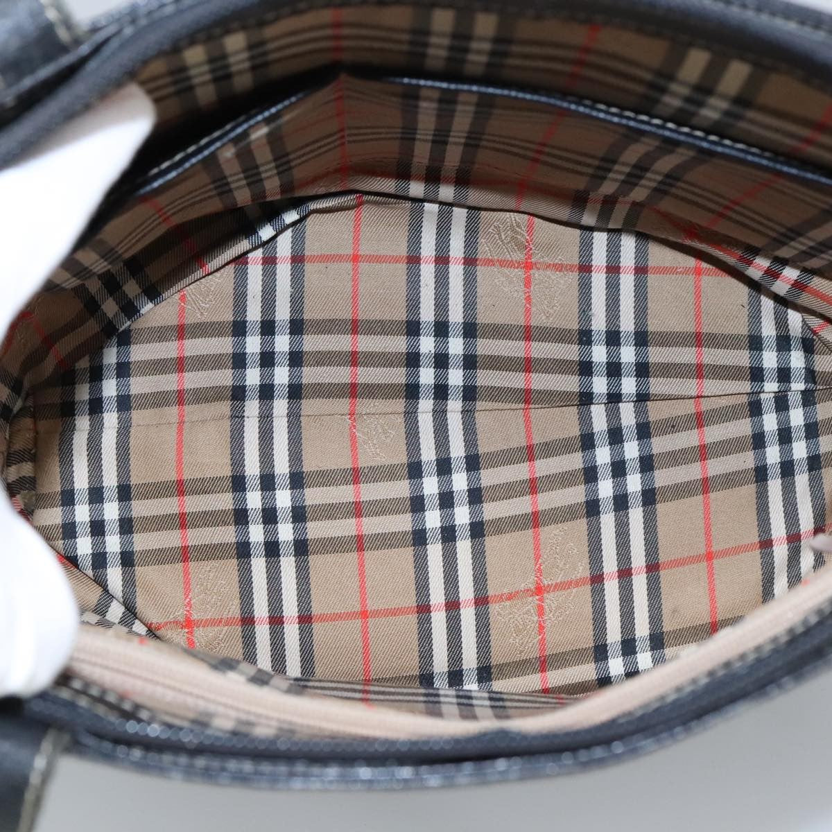 Burberry Handle Tote Leather, BLACK, LEATHER, Tote bag