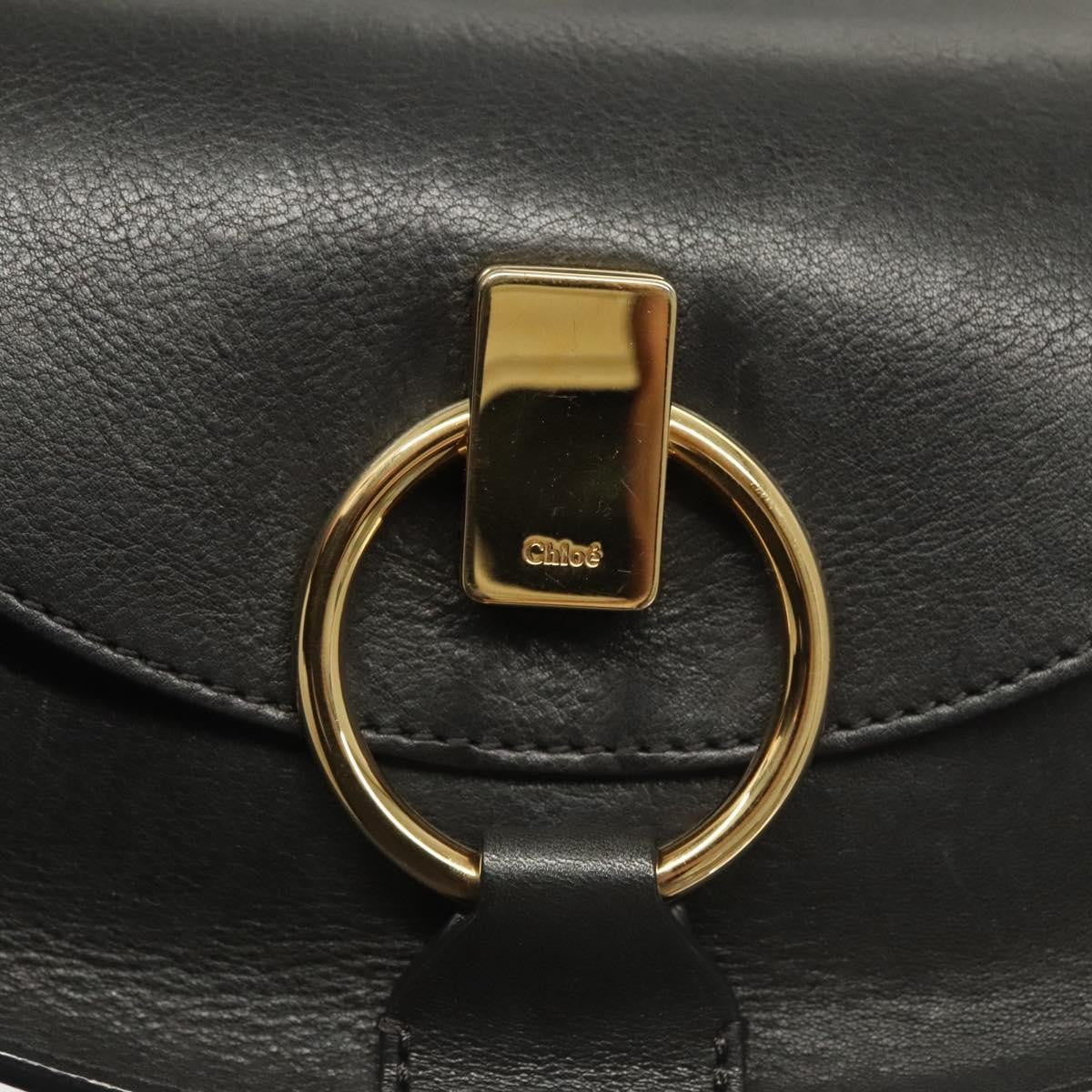 Chloe Goldie Shoulder Bag Leather, BLACK, LEATHER, Shoulder bag