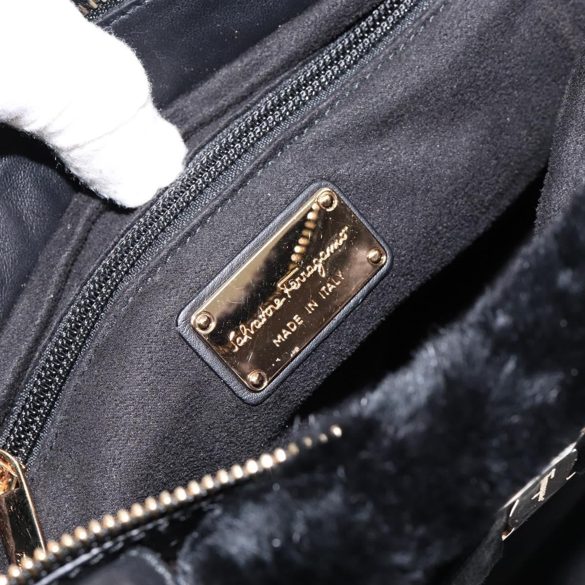 Salvatore Ferragamo Vala Handbag Suede, BLACK, SUEDE, Handbag