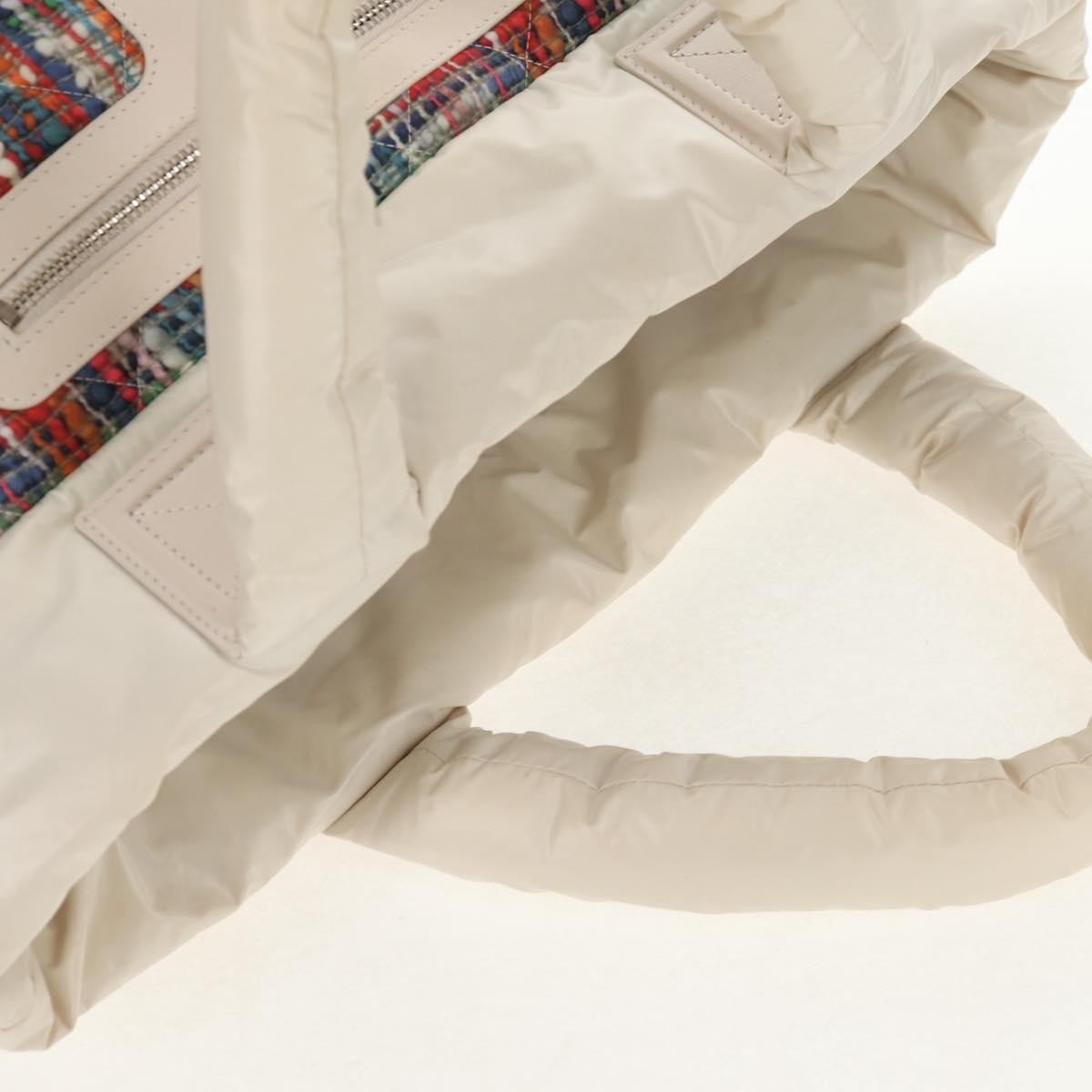 Chanel Coco Cocoon Reversible Tote Quilted Printed Nylon, WHITE, NYLON, Tote bag