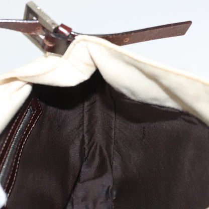 Fendi Vintage FF Buckle Shoulder Bag Canvas, WHITE, CANVAS, Shoulder bag