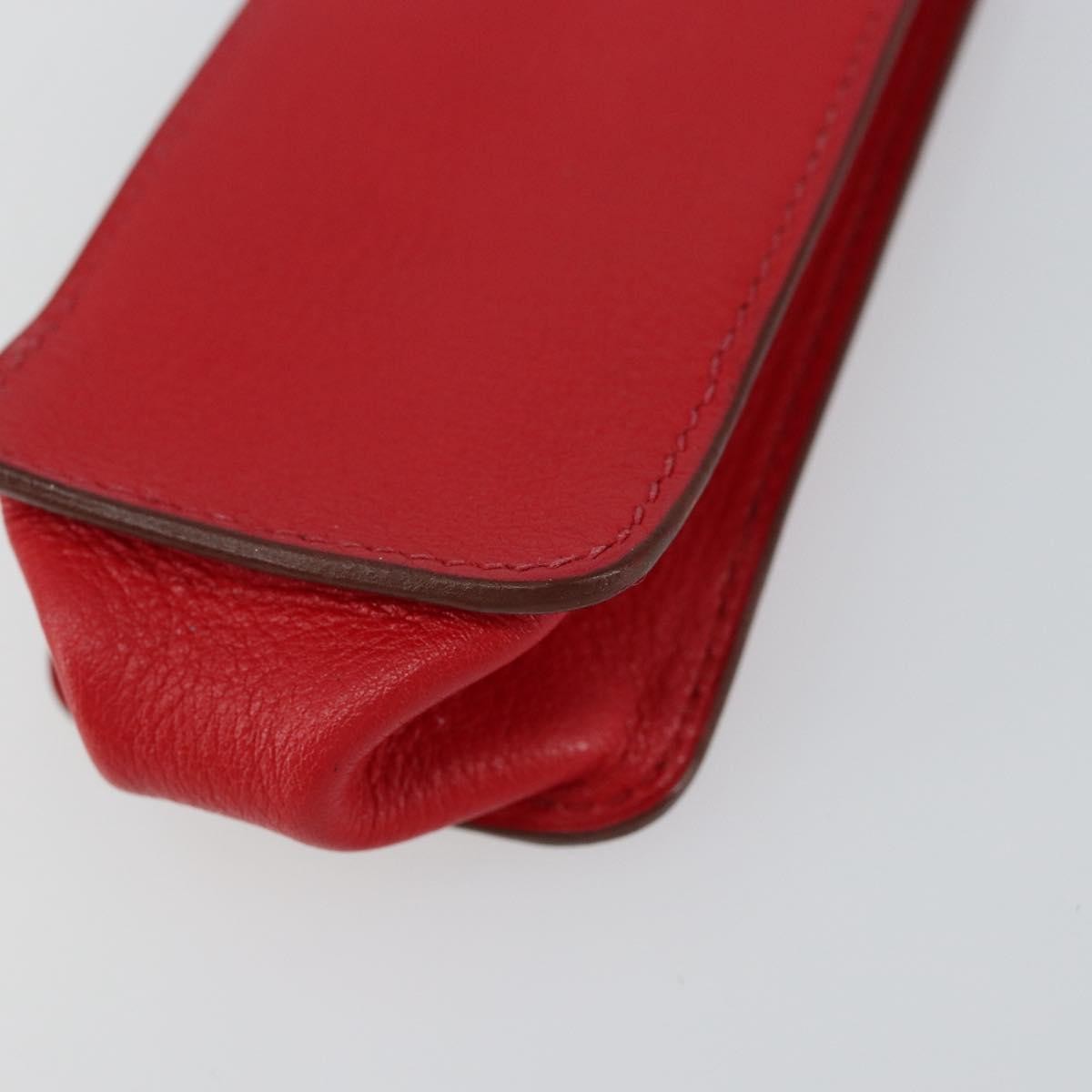 Hermes Glasses Case Leather, RED, LEATHER, Wallets