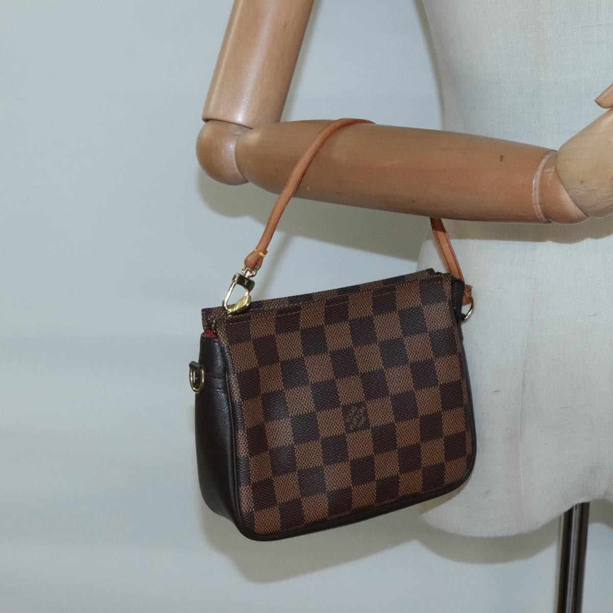 Louis Vuitton Trousse Make Up Bag Damier, BROWN, CANVAS, Clutche & pouche