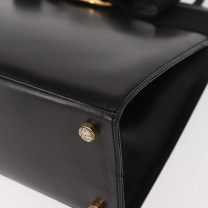 Salvatore Ferragamo Vala Handbag Leather, BLACK, LEATHER, Handbag