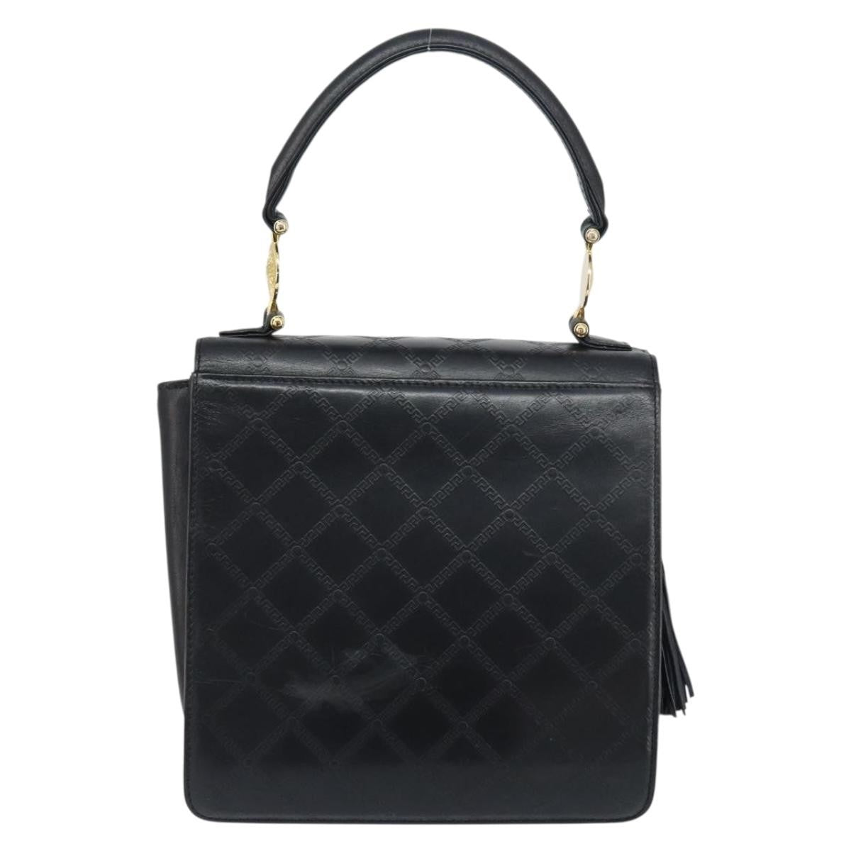 Versace Vintage Handbag Leather, BLACK, LEATHER, Handbag