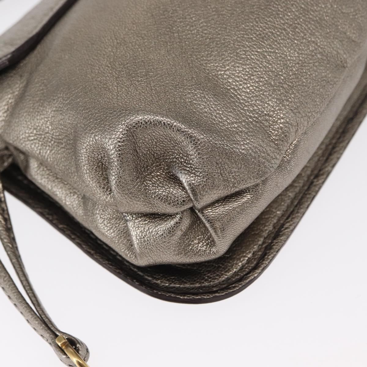 Salvatore Ferragamo Gancini Shoulder Bag Leather, SILVER, LEATHER, Shoulder bag