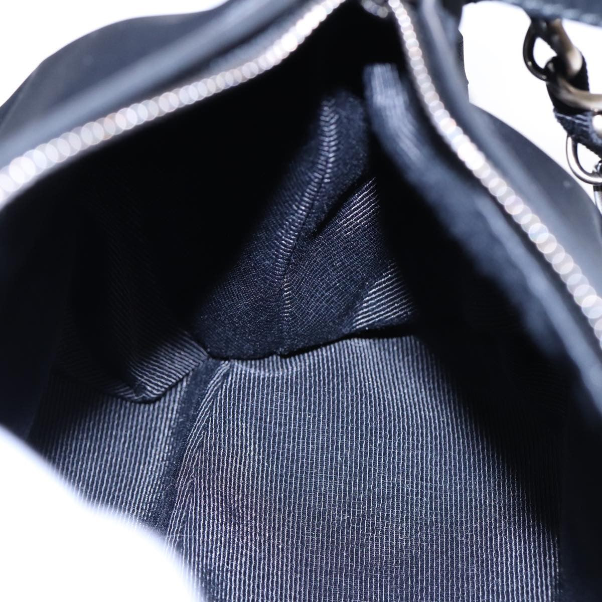 Salvatore Ferragamo Vintage Chain Shoulder Bag Nylon, BLACK, NYLON, Shoulder bag