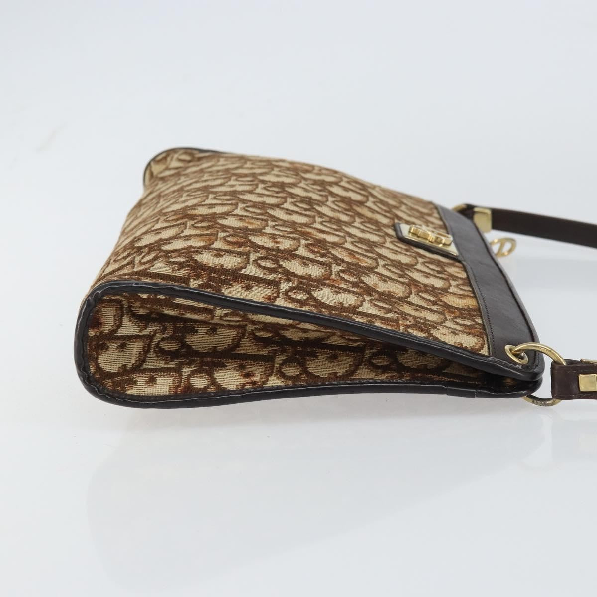 Christian Dior Vintage Trotter Shoulder Bag Canvas, BEIGE, CANVAS, Shoulder bag