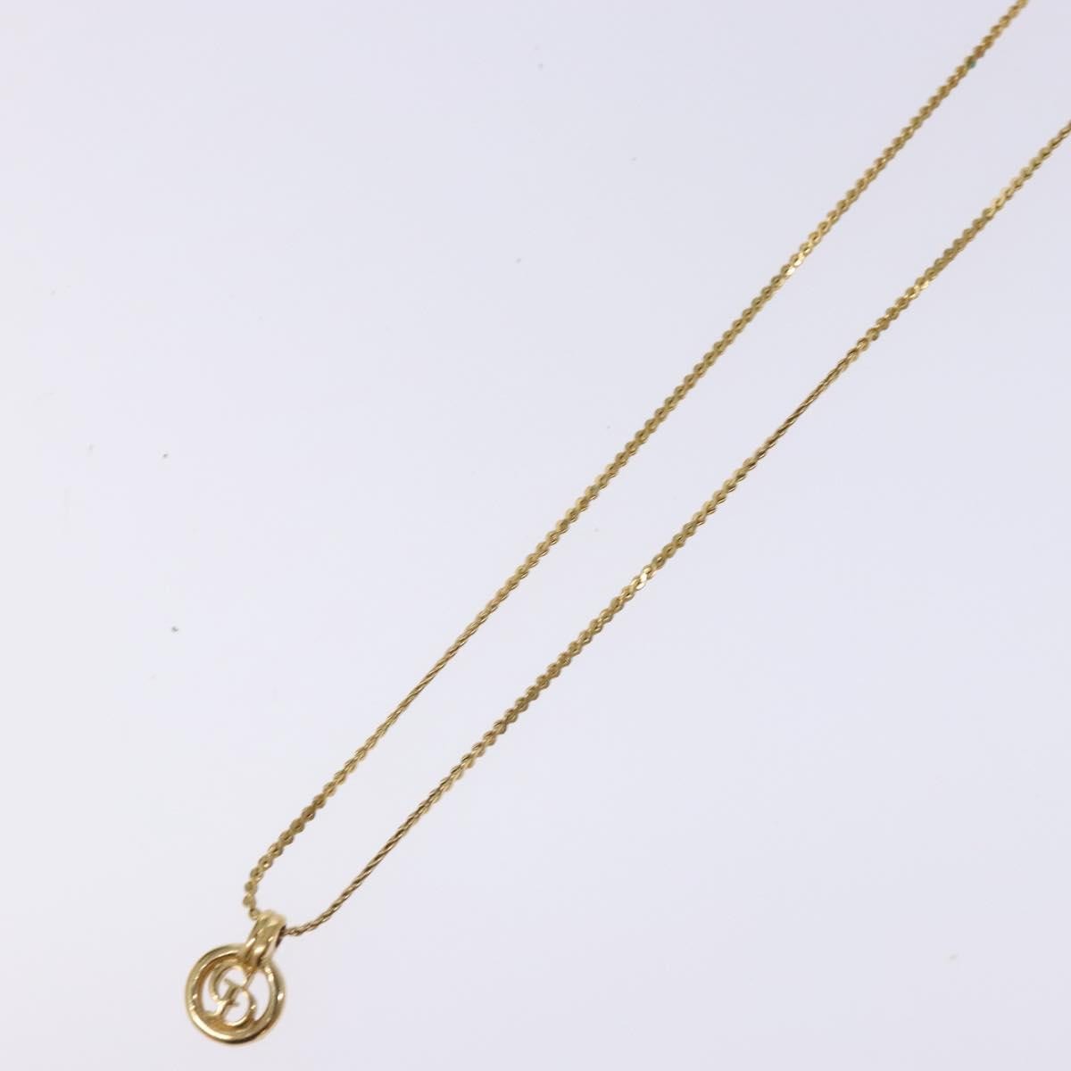 Christian Dior CD Round Pendant Necklace Metal, GOLD, METAL, Necklace