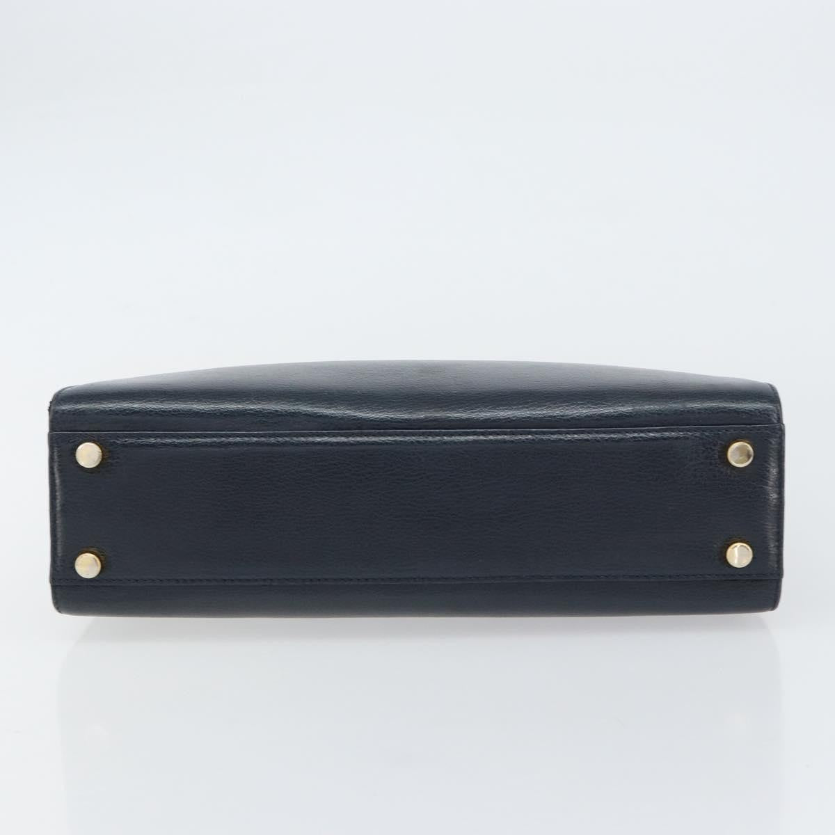 Salvatore Ferragamo Gancini handbag Leather, NAVY, LEATHER, Handbag