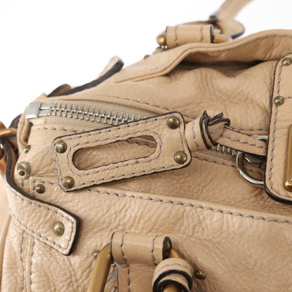 Chloe Paddington Lock Satchel Leather, BEIGE, LEATHER, Handbag