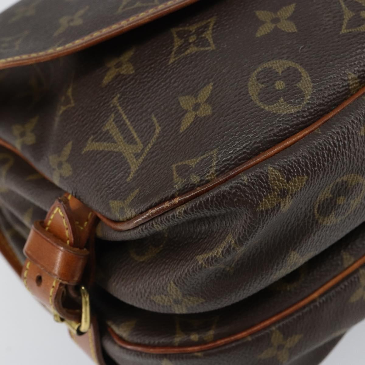 Louis Vuitton Saumur Handbag Monogram Canvas, BROWN, CANVAS, Shoulder bag