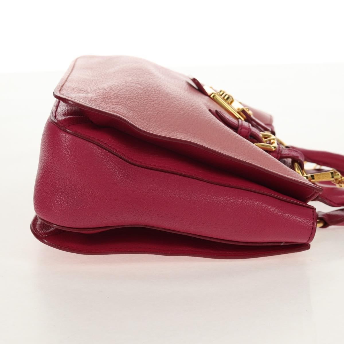 Miu Miu Madras Convertible Lock Tote Leather, PINK, LEATHER, Handbag