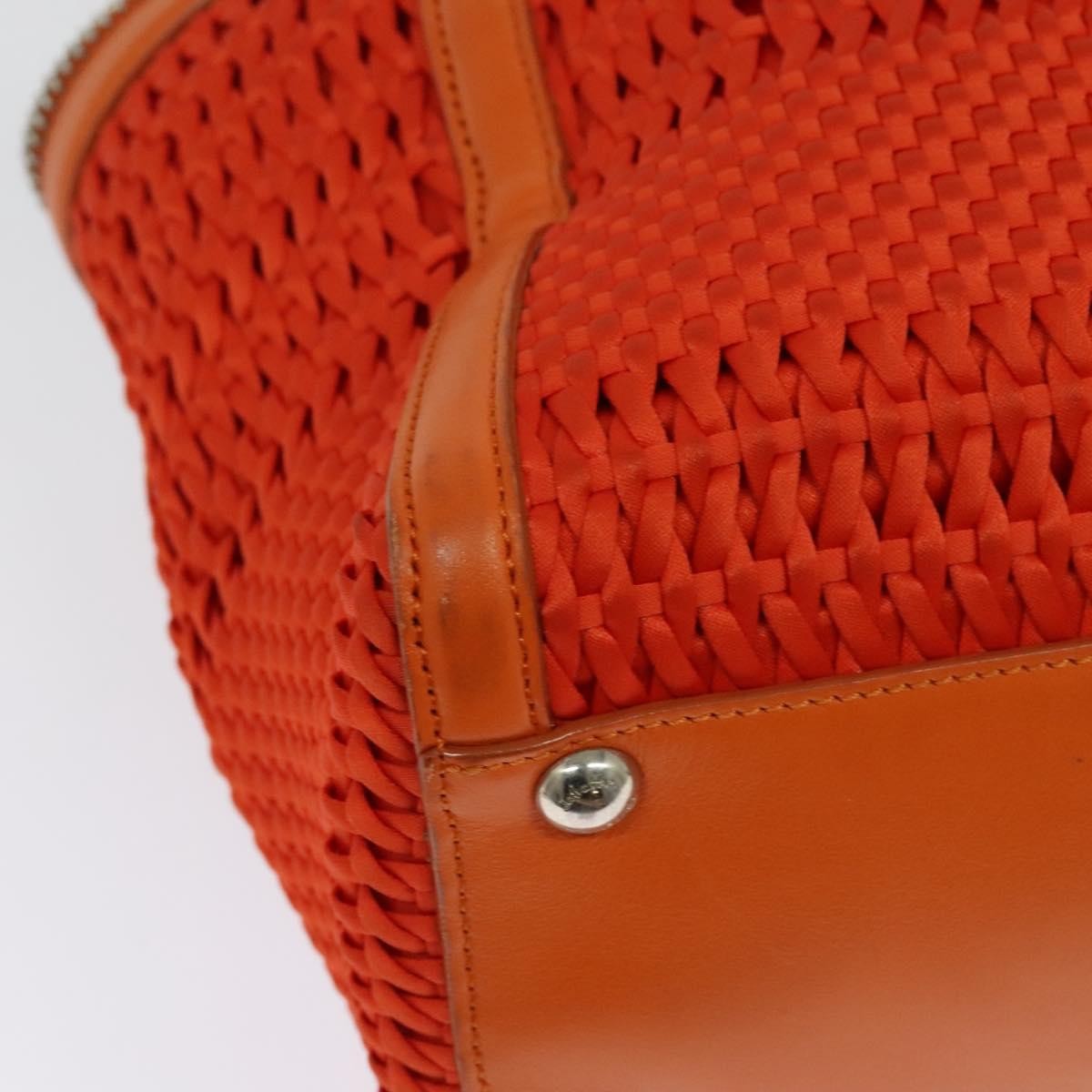 Salvatore Ferragamo Gancini handbag Canvas and Leather, ORANGE, CANVAS, Handbag