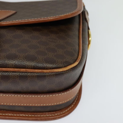 Celine Macadam Shoulder Bag PVC Leather, BROWN, CANVAS, Shoulder bag