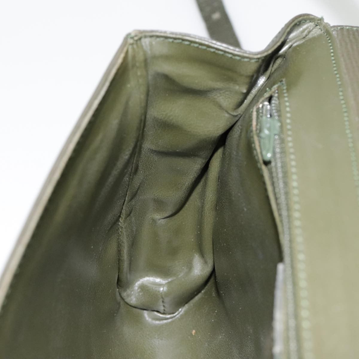 Celine Vintage Circle Logo Crossbody Bag Leather, KHAKI, LEATHER, Crossbody bag