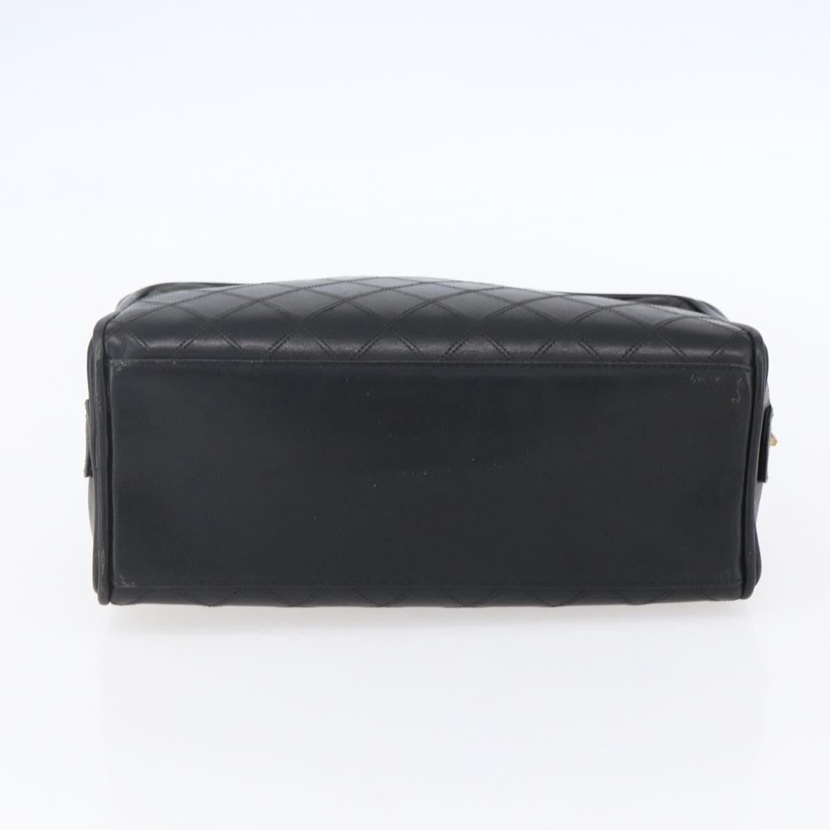 Chanel Vintage Toiletry Pouch Leather, Black, Patent Leather, Clutch
