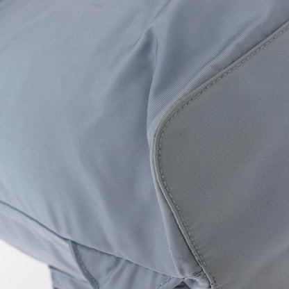 Prada Vela Double Front Pocket Backpack Tessuto with Saffiano Leather, BLUE, NYLON, Backpack