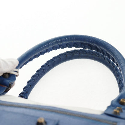 Balenciaga Work Classic Studs Bag Leather, WHITE, LEATHER, Handbag