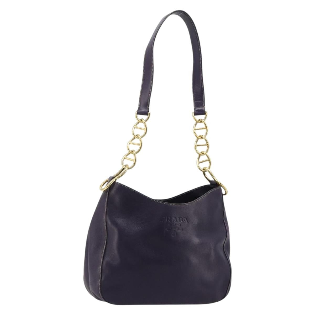 Prada Chain Shoulder Bag Leather, Purple, Leather, Handbag