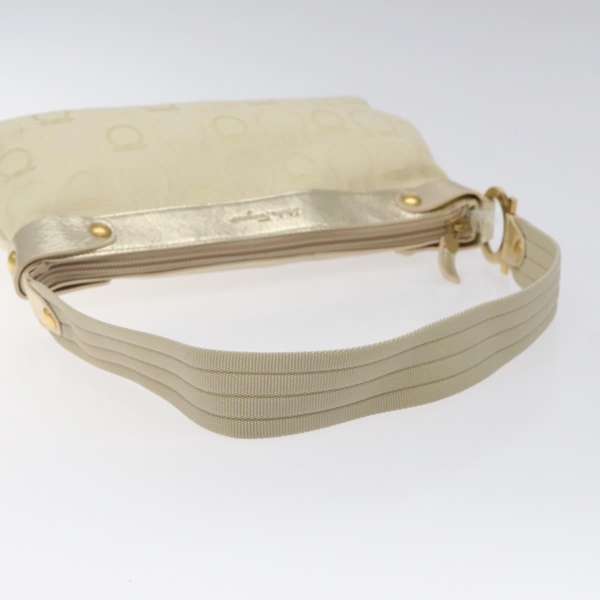 Salvatore Ferragamo Gancini Shoulder Bag Canvas, BEIGE, CANVAS, Shoulder bag