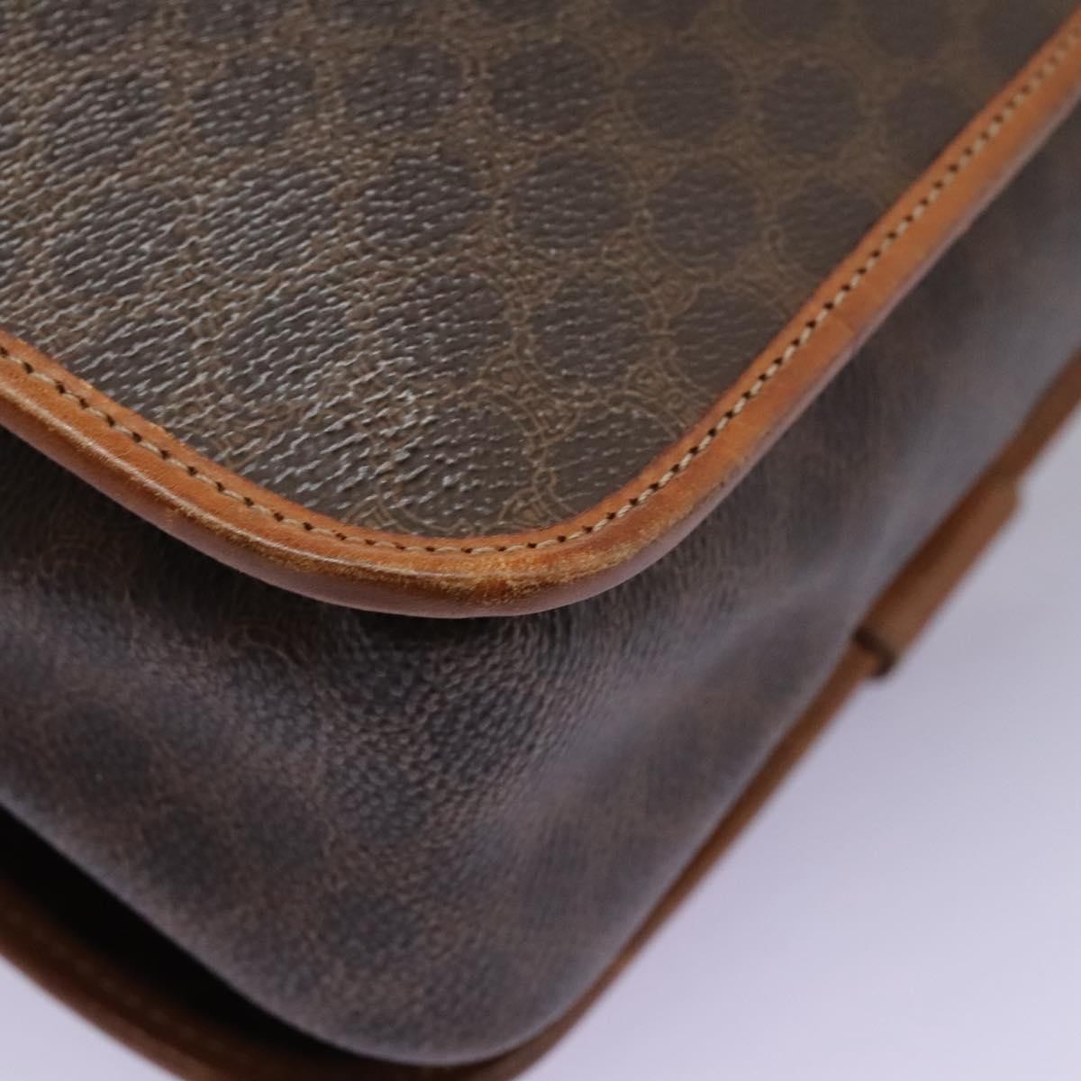 Celine Macadam Shoulder Bag PVC Leather, BROWN, CANVAS, Shoulder bag