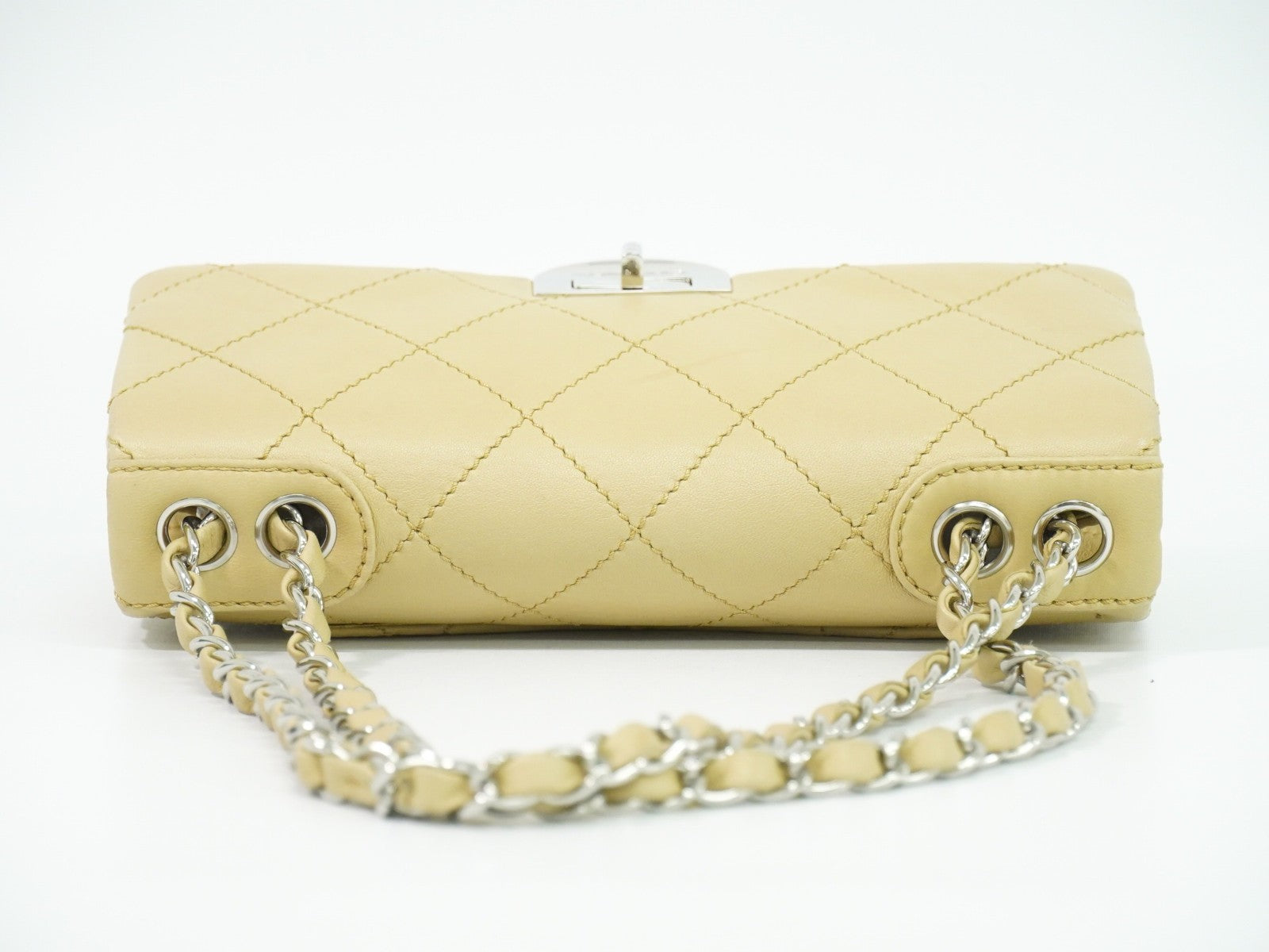 Chanel Reissue 2.55 Flap Bag Quilted Lambskin, BEIGE, LEATHER, Shoulder bag