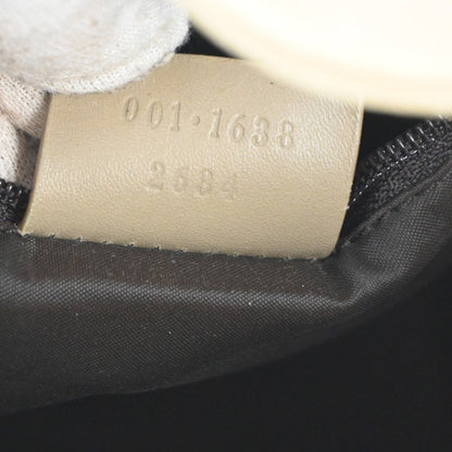 Gucci Vintage Bamboo Handle Open Hobo Leather, BEIGE, LEATHER, Handbag