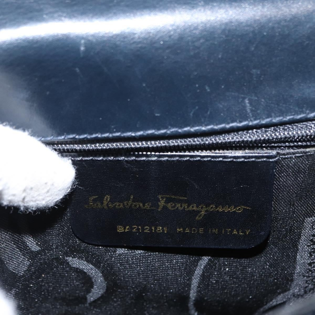 Salvatore Ferragamo Convertible Top Handle Bag Leather, NAVY, LEATHER, Handbag