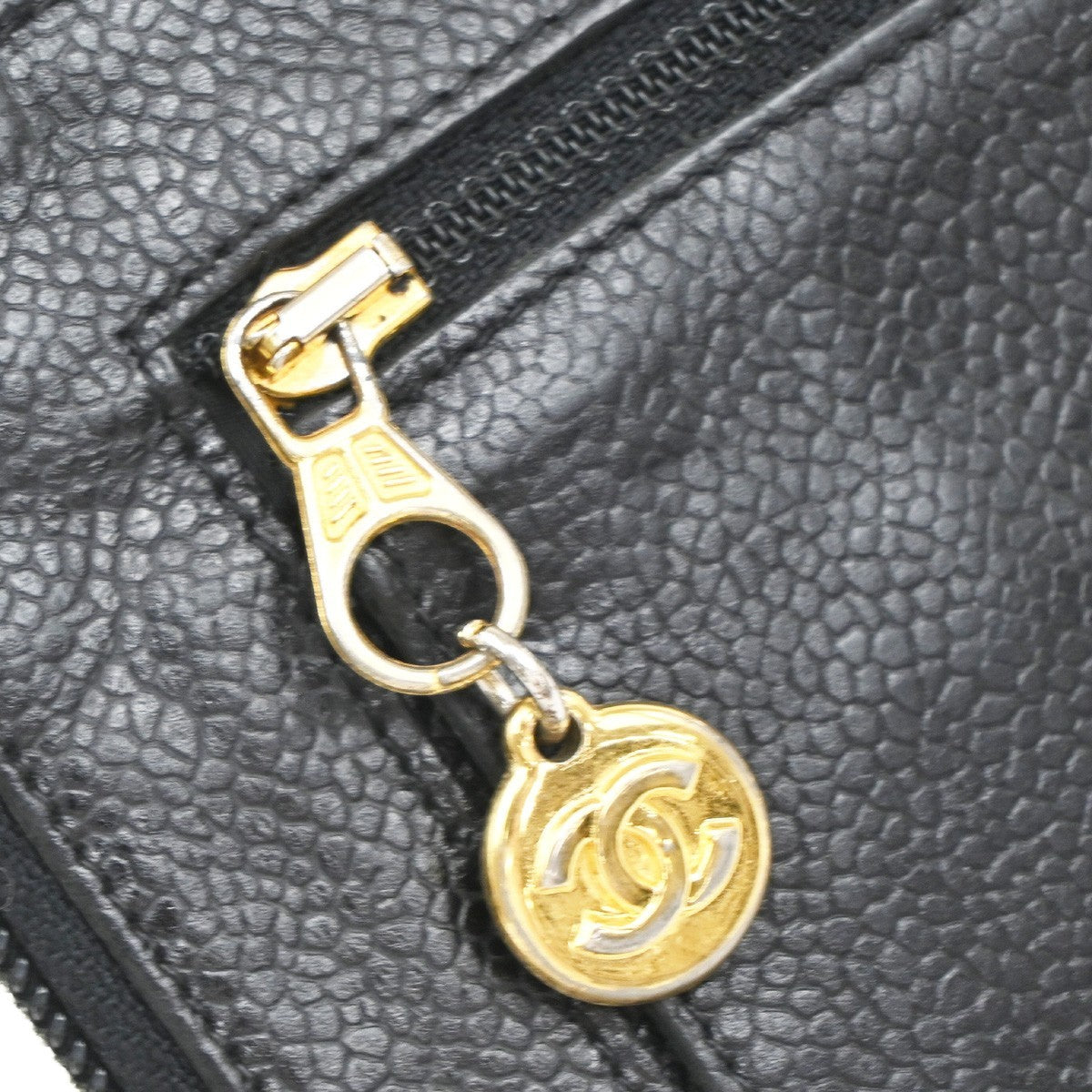 Chanel CC Zip Around Wallet Leather, BLACK, LEATHER, Wallets