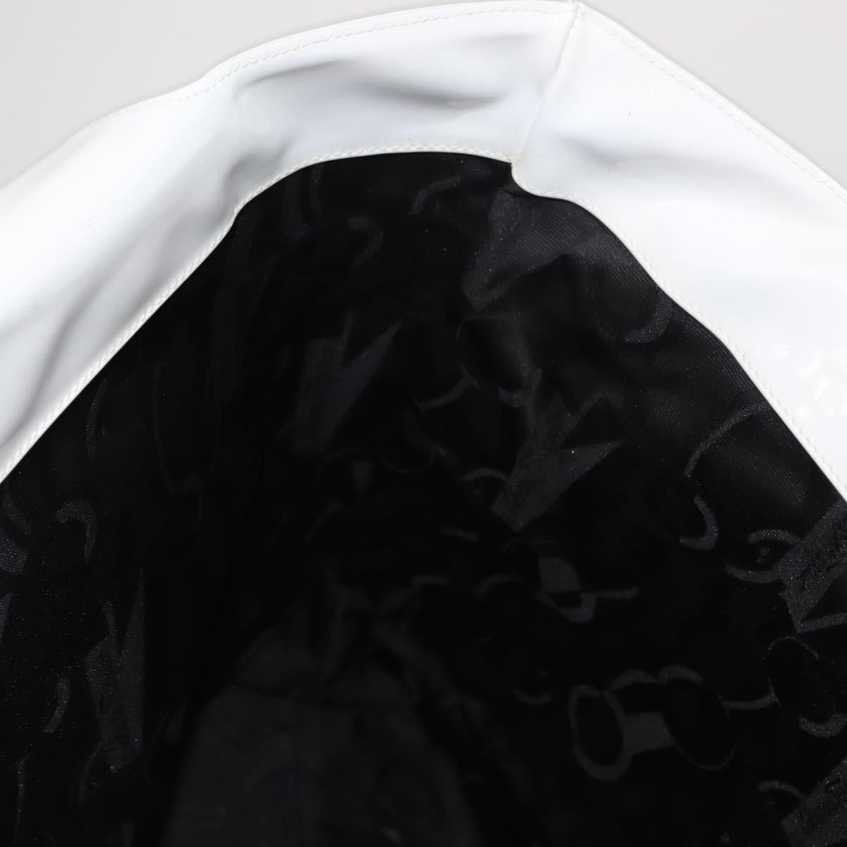 Salvatore Ferragamo Gancini Tote Patent leather, WHITE, PATENT_LEATHER, Tote bag