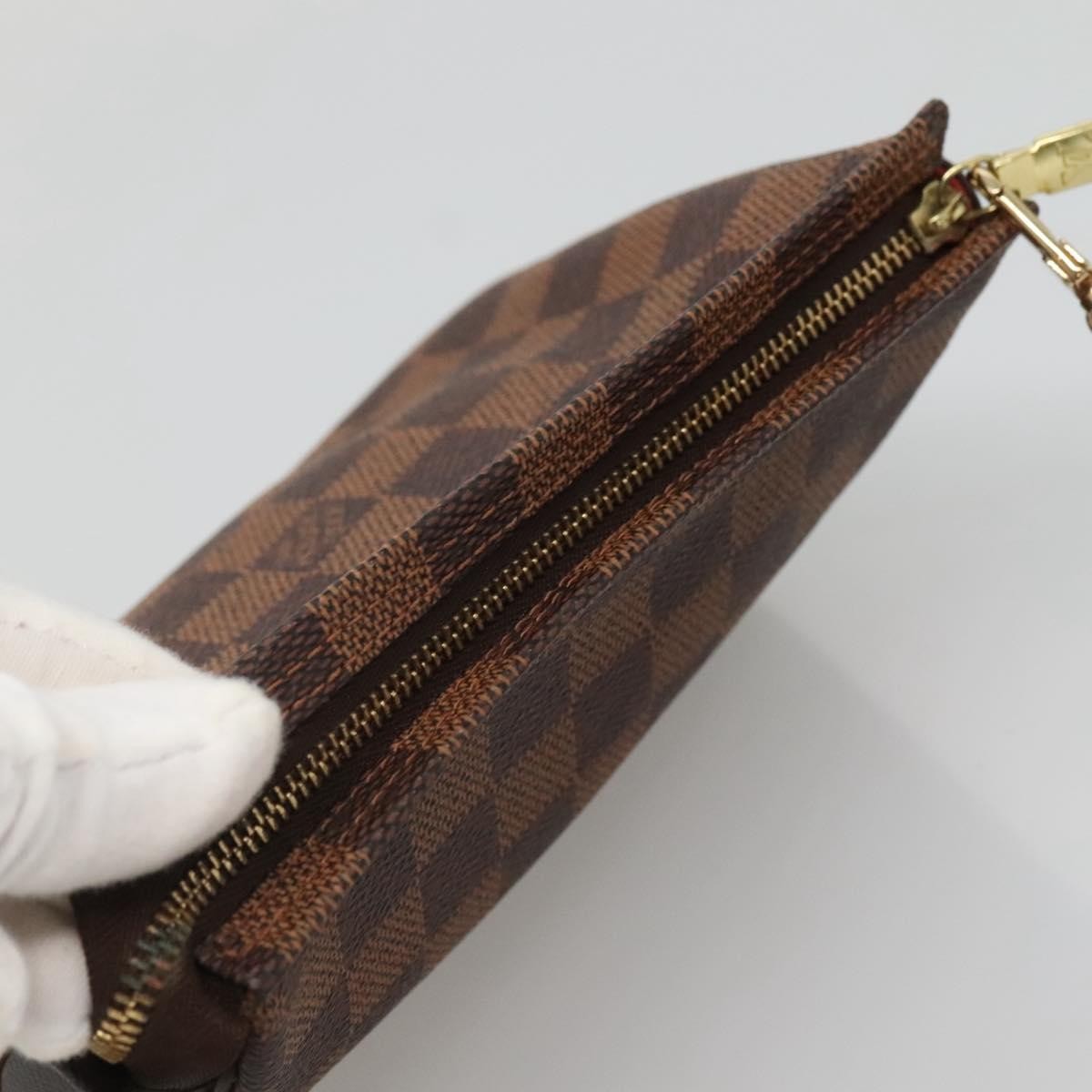 Louis Vuitton Trousse Make Up Bag Damier, BROWN, CANVAS, Clutche & pouche