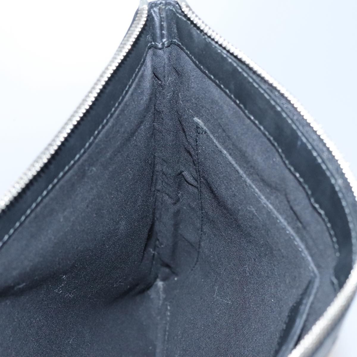 Balenciaga Navy Zip Pouch Canvas and Leather, BLACK, CANVAS, Clutche & pouche