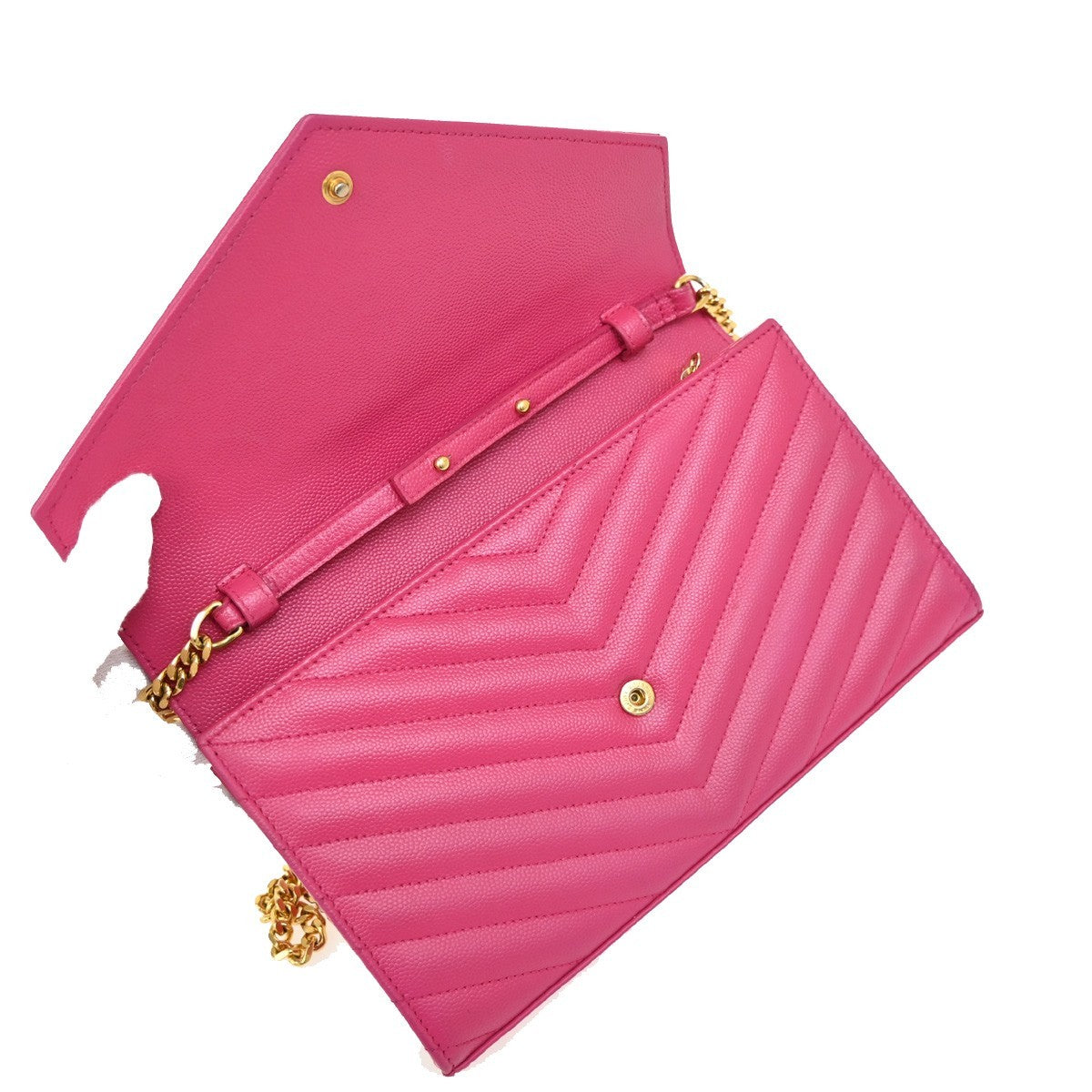 Saint Laurent Cassandra Wallet on Strap leather, PINK, LEATHER, Shoulder bag